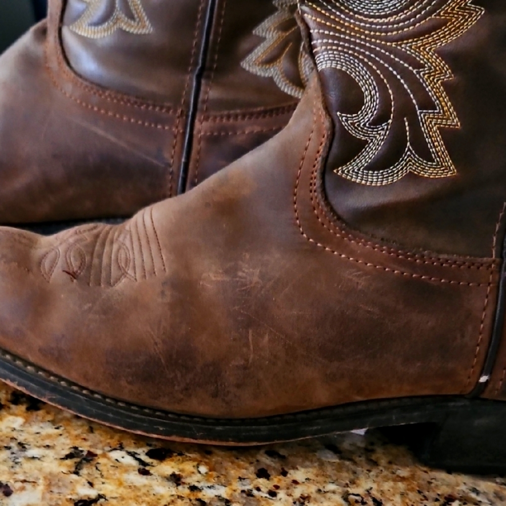 Guide Gear Brown Leather Cowboy Boots